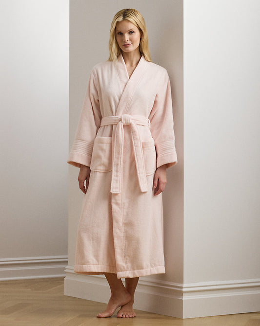 Custom Cotton Terry Cloth Robe Pink
