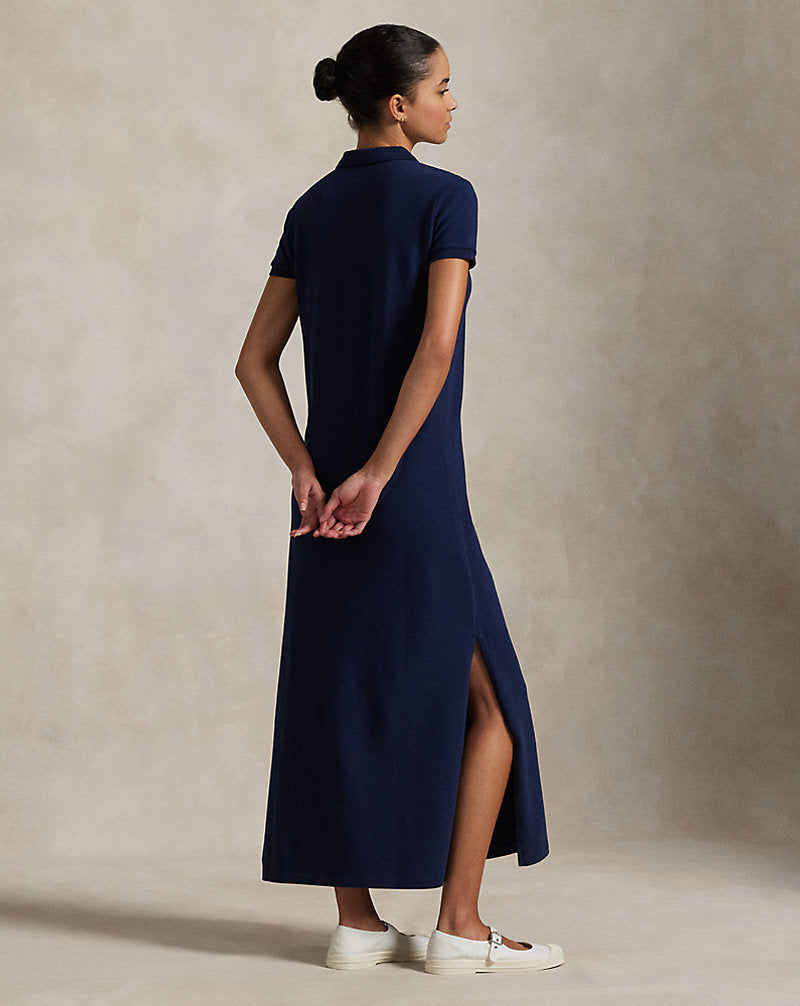 Cotton Mesh Polo Dress Newport Navy