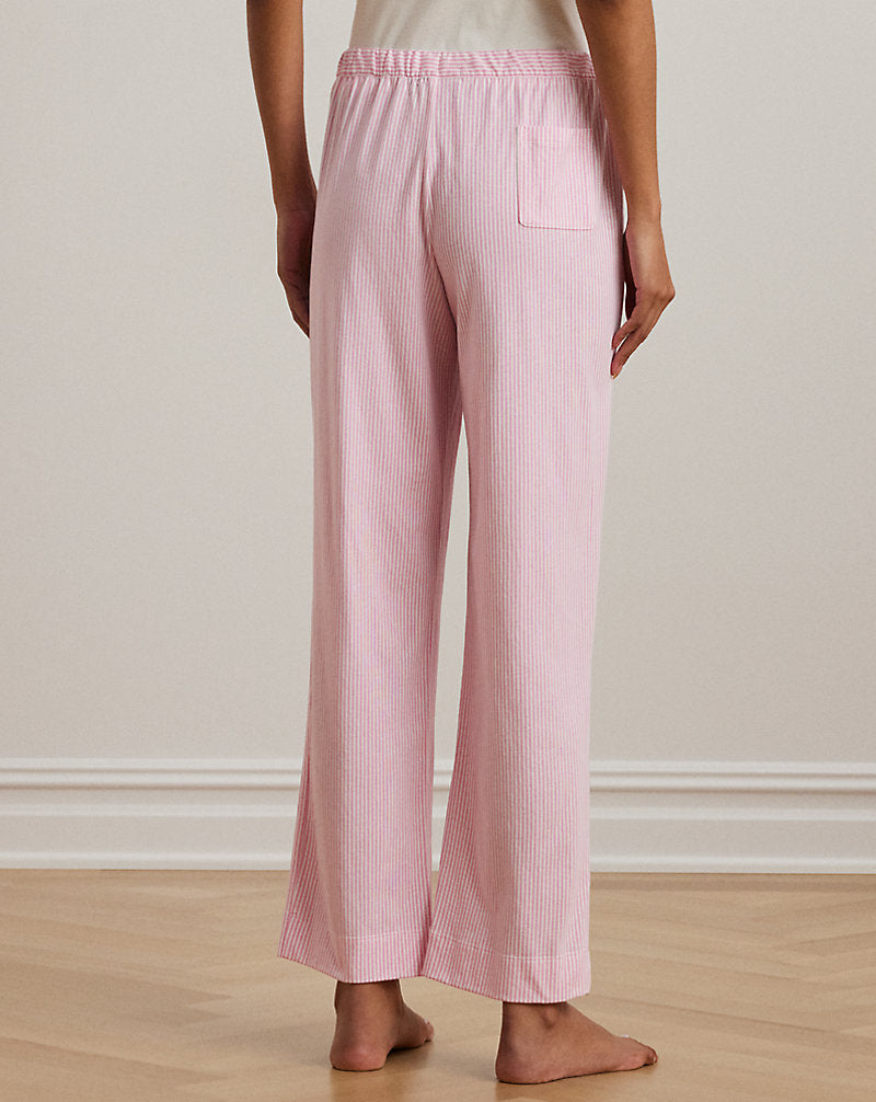 Striped Cotton Jersey Pajama Pant Pink Stripe