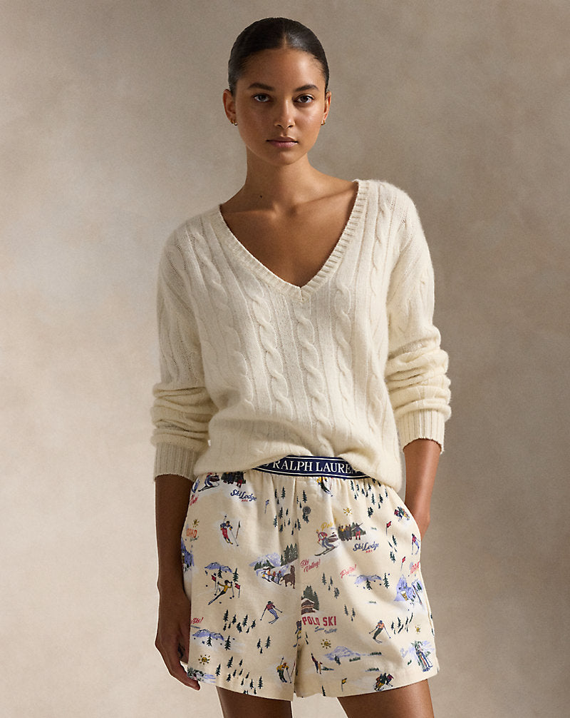 Ski-Motif Cotton Boxer Ski Slp Prnt