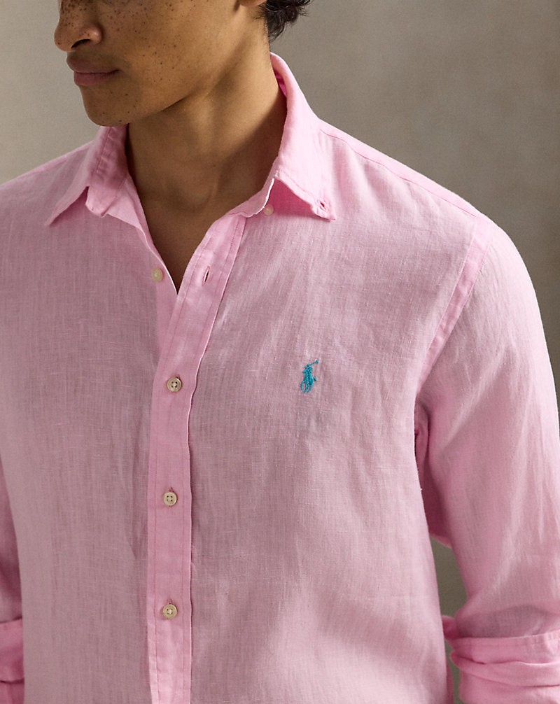 Custom Fit Linen Shirt Carmel Pink